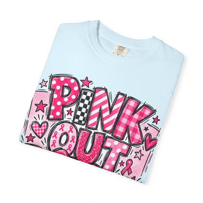 Pink Out Football Breast Cancer Awareness Graphic Tee