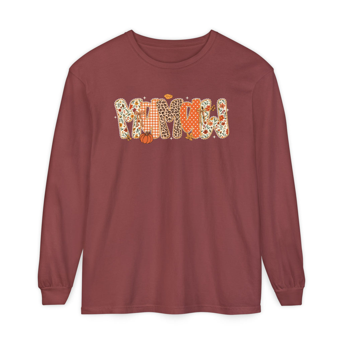MAMAW Autumn Pumpkin Graphic Long Sleeve Tee