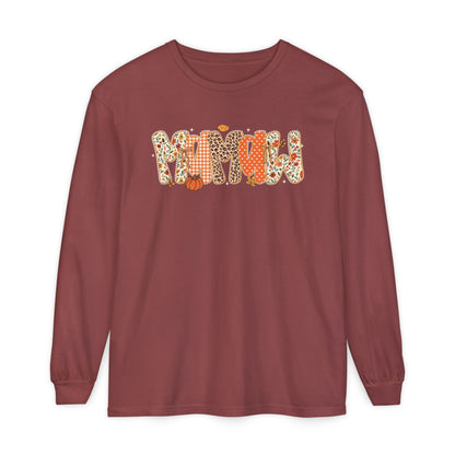 MAMAW Autumn Pumpkin Graphic Long Sleeve Tee