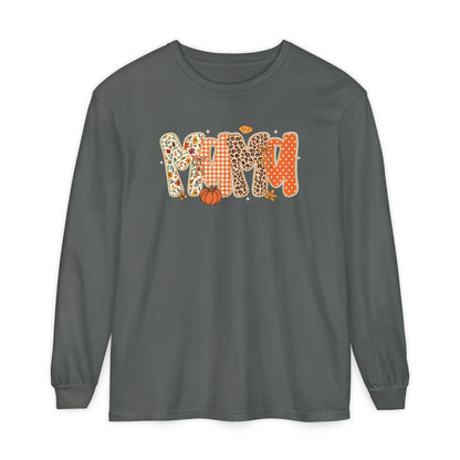 MAMA Autumn Pumpkin Graphic Long Sleeve Tee