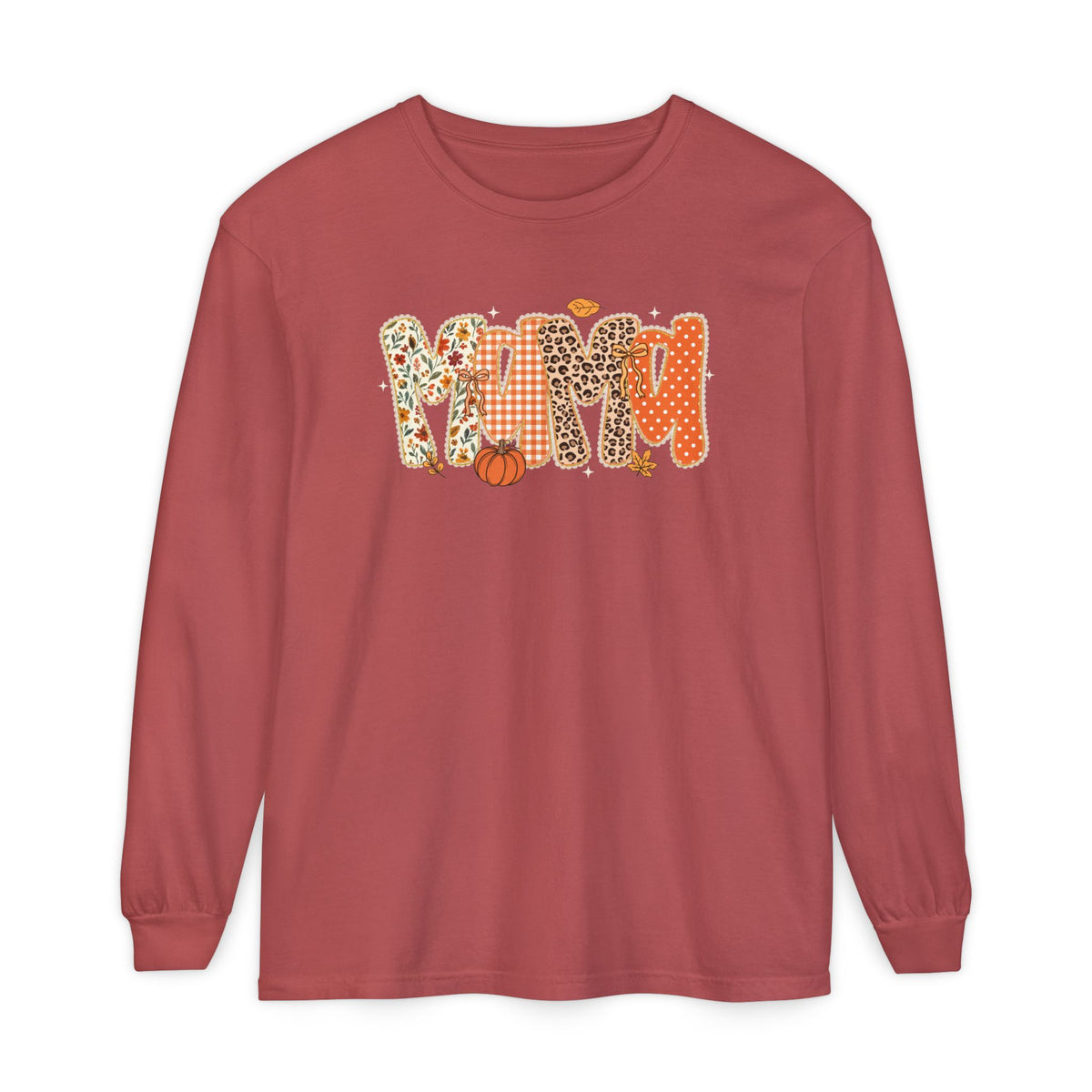 MAMA Autumn Pumpkin Graphic Long Sleeve Tee