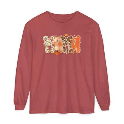 MAMA Autumn Pumpkin Graphic Long Sleeve Tee
