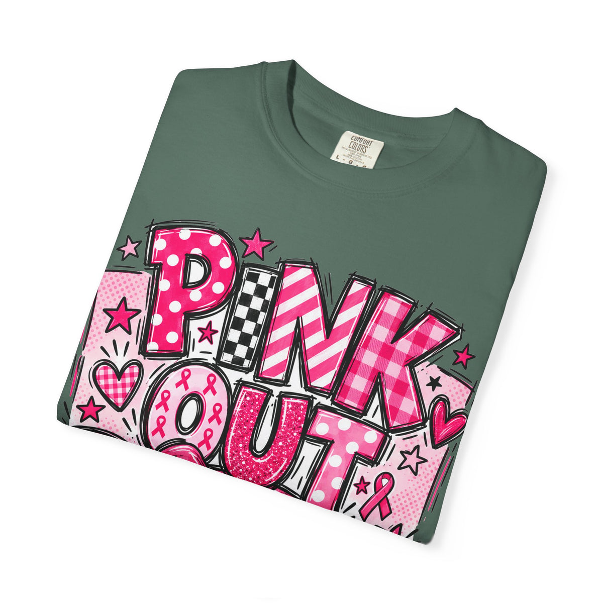 Pink Out Football Breast Cancer Awareness Graphic Tee