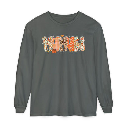 MAMAW Autumn Pumpkin Graphic Long Sleeve Tee