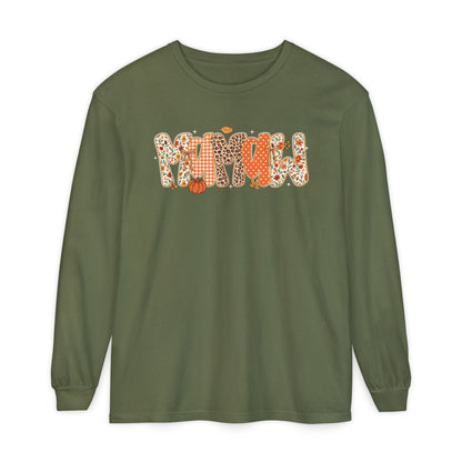MAMAW Autumn Pumpkin Graphic Long Sleeve Tee