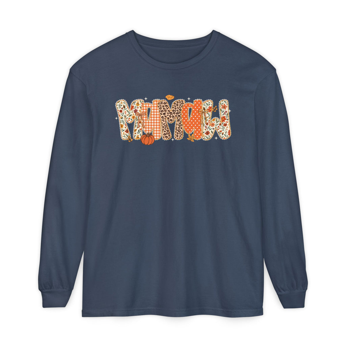MAMAW Autumn Pumpkin Graphic Long Sleeve Tee