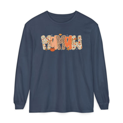 MAMAW Autumn Pumpkin Graphic Long Sleeve Tee