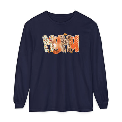 MAMA Autumn Pumpkin Graphic Long Sleeve Tee