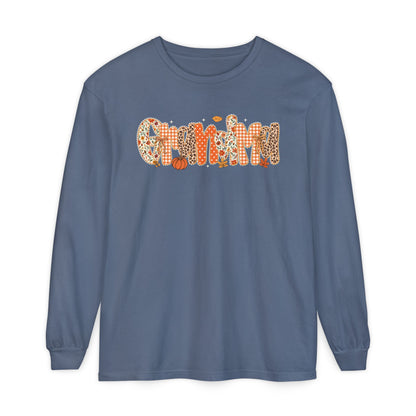 GRANDMA Autumn Pumpkin Graphic Long Sleeve Tee