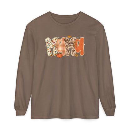 MAMA Autumn Pumpkin Graphic Long Sleeve Tee