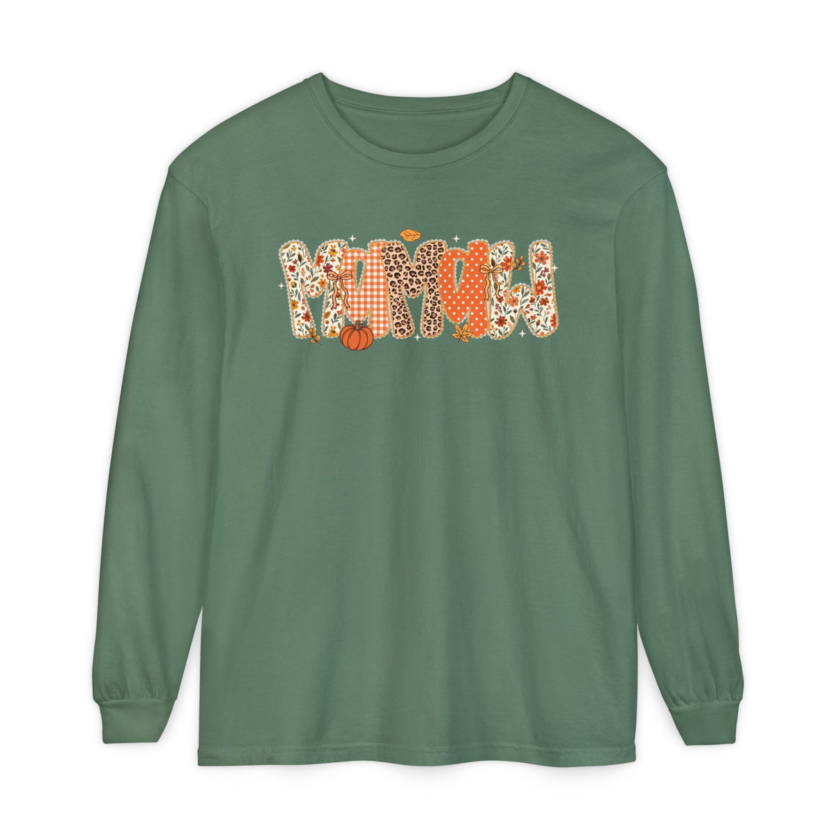 MAMAW Autumn Pumpkin Graphic Long Sleeve Tee