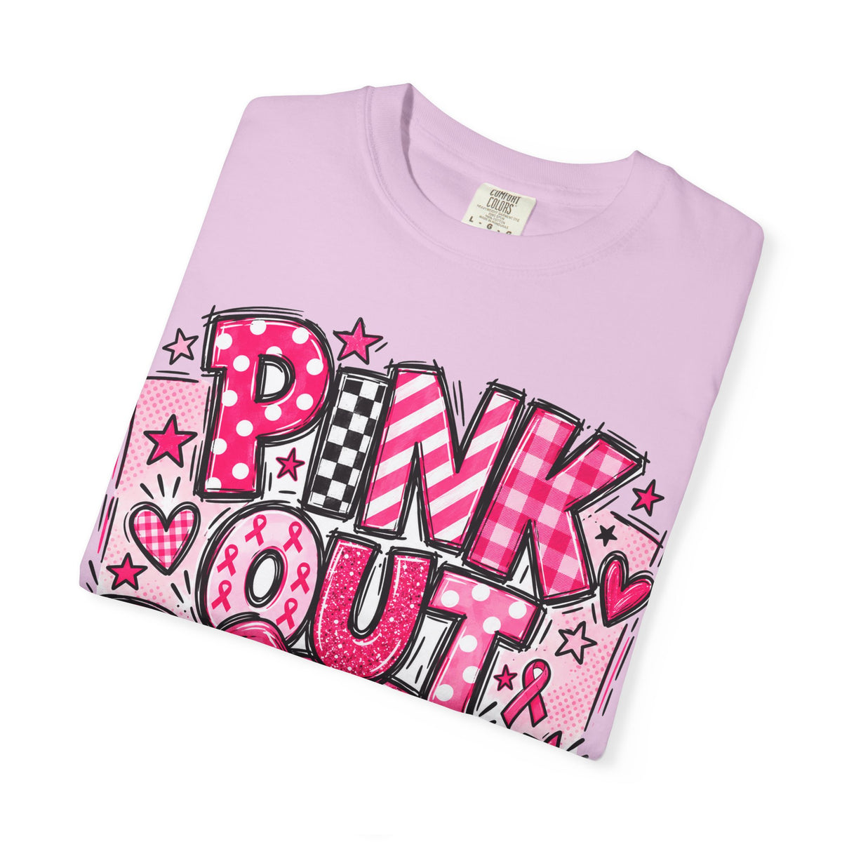 Pink Out Football Breast Cancer Awareness Graphic Tee