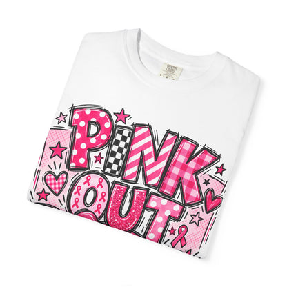 Pink Out Football Breast Cancer Awareness Graphic Tee