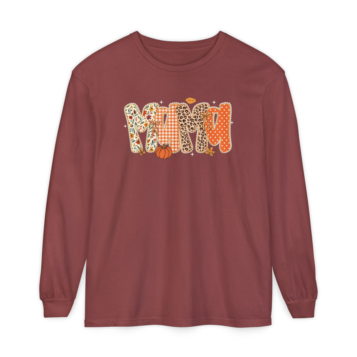 MAMA Autumn Pumpkin Graphic Long Sleeve Tee