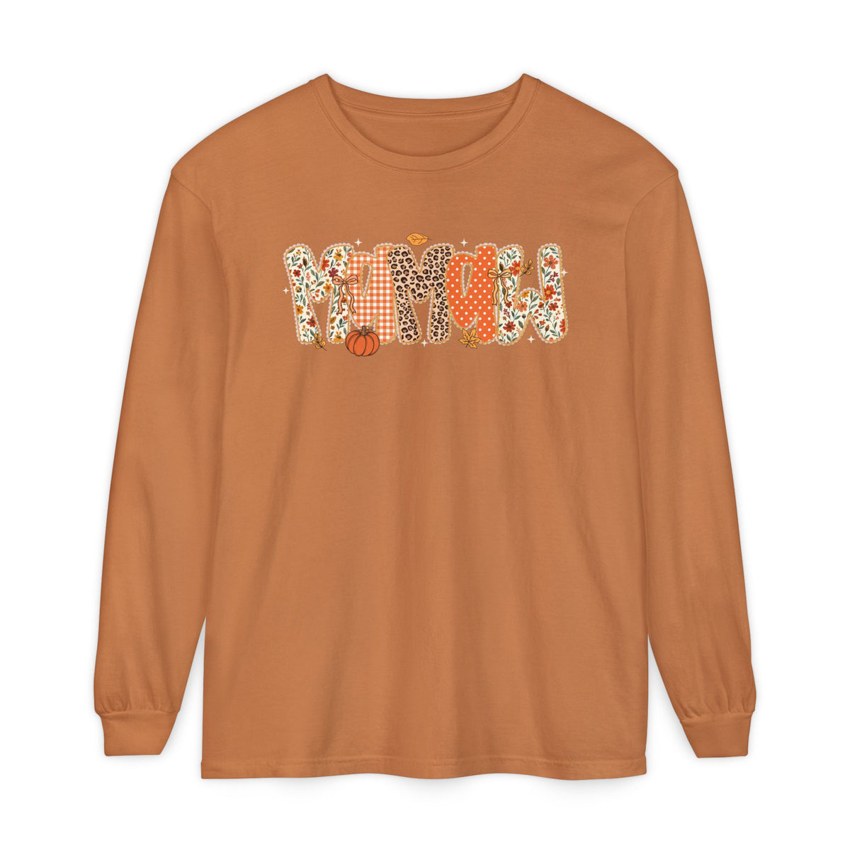 MAMAW Autumn Pumpkin Graphic Long Sleeve Tee