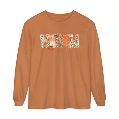 MAMAW Autumn Pumpkin Graphic Long Sleeve Tee