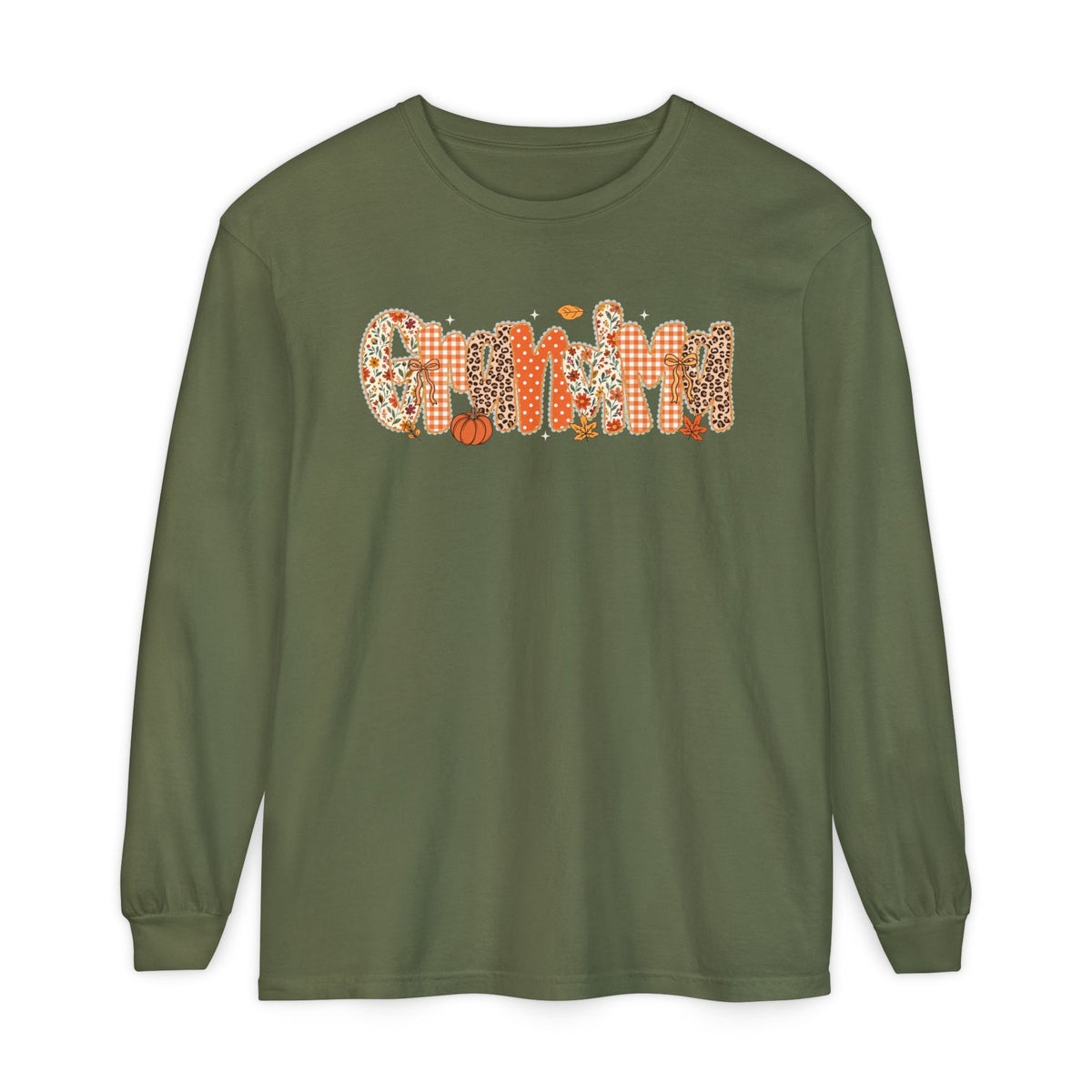 GRANDMA Autumn Pumpkin Graphic Long Sleeve Tee