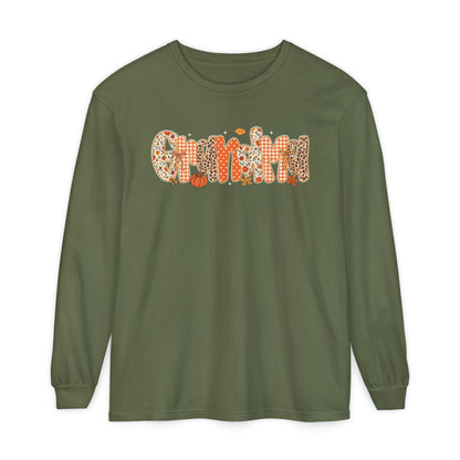 GRANDMA Autumn Pumpkin Graphic Long Sleeve Tee
