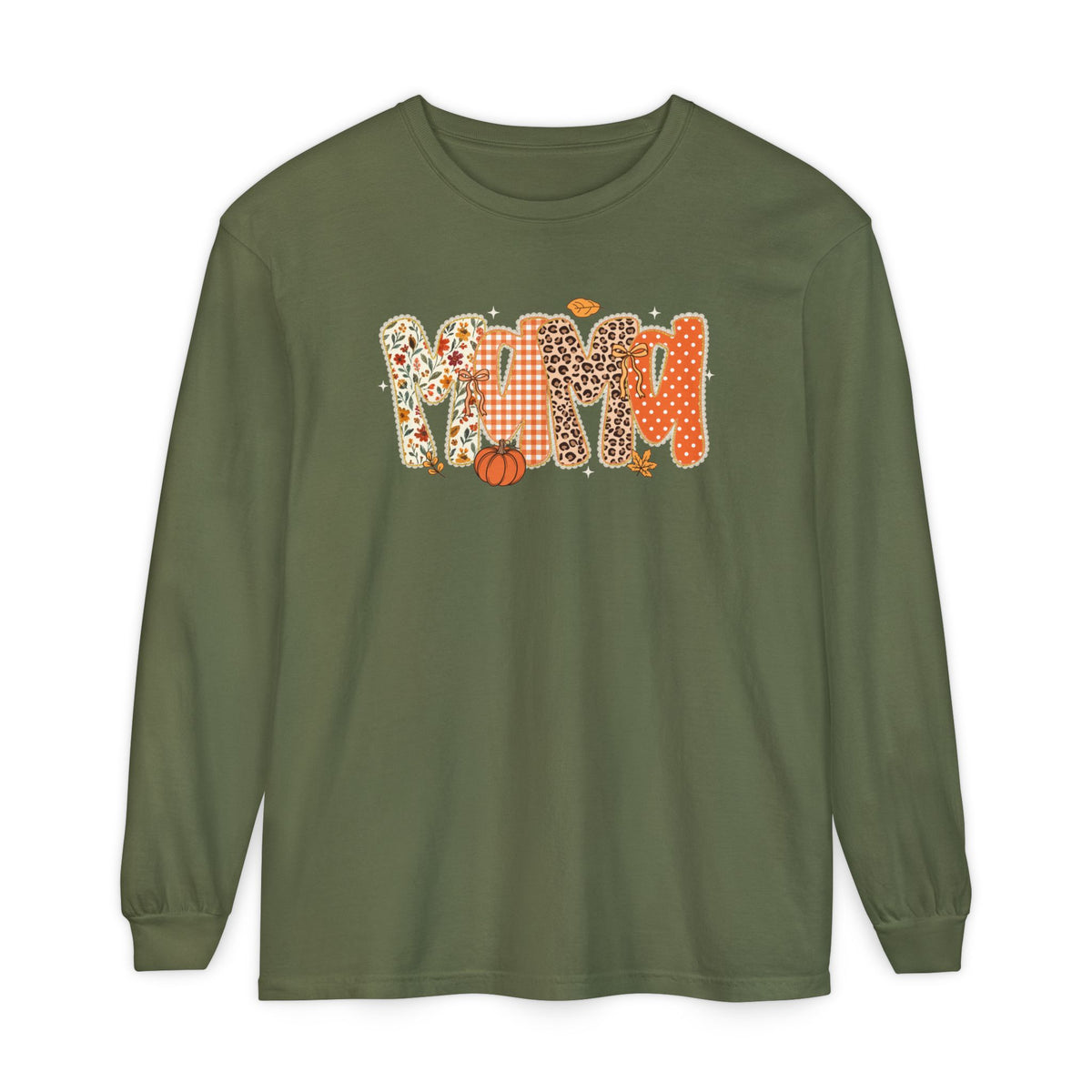 MAMA Autumn Pumpkin Graphic Long Sleeve Tee
