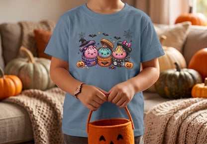 GLITTER LOOKING Cute Squishy Halloween Friends Kids Tee