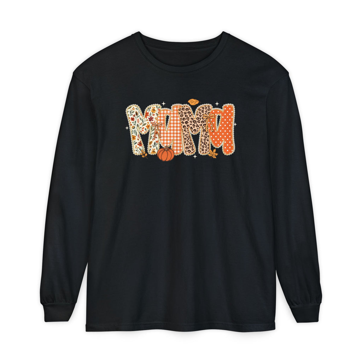 MAMA Autumn Pumpkin Graphic Long Sleeve Tee