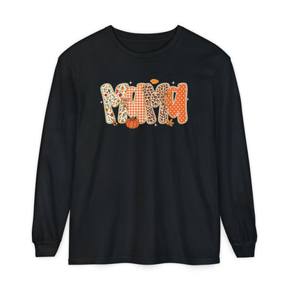MAMA Autumn Pumpkin Graphic Long Sleeve Tee