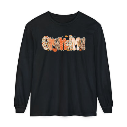 GRANDMA Autumn Pumpkin Graphic Long Sleeve Tee