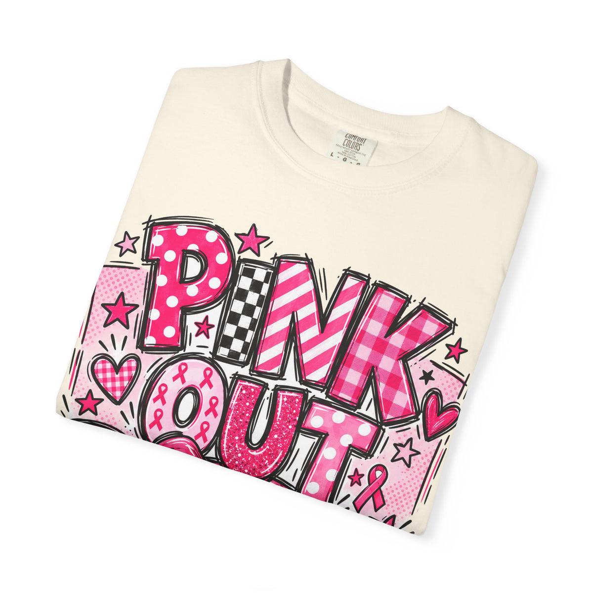 Pink Out Football Breast Cancer Awareness Graphic Tee