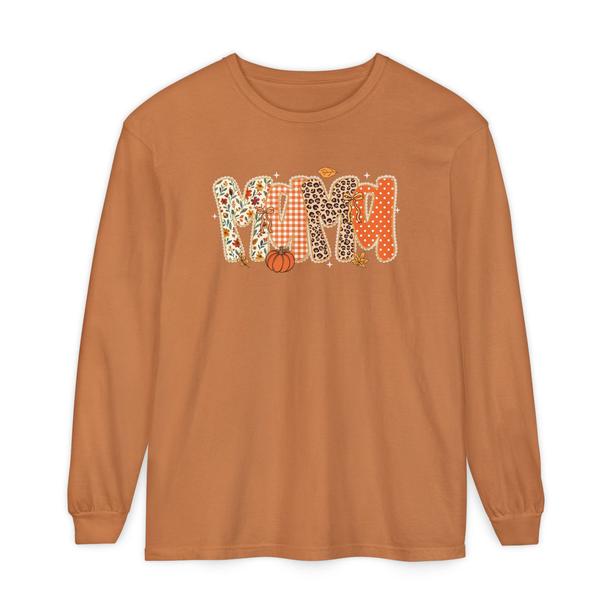 MAMA Autumn Pumpkin Graphic Long Sleeve Tee