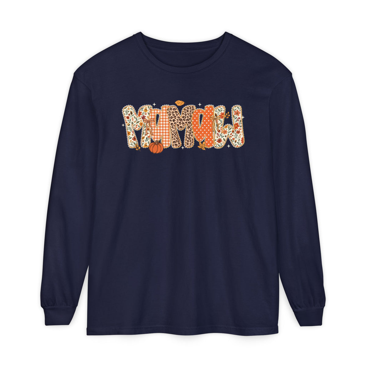 MAMAW Autumn Pumpkin Graphic Long Sleeve Tee