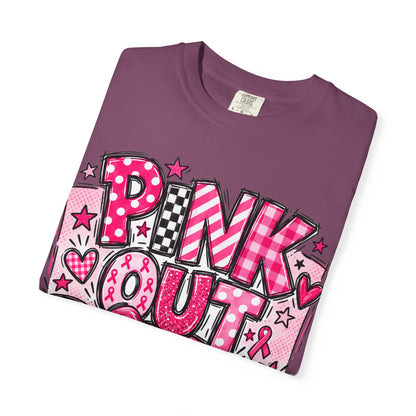 Pink Out Football Breast Cancer Awareness Graphic Tee