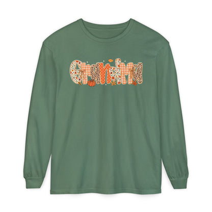 GRANDMA Autumn Pumpkin Graphic Long Sleeve Tee