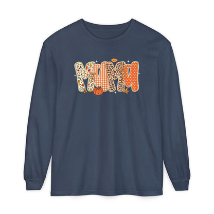 MAMA Autumn Pumpkin Graphic Long Sleeve Tee