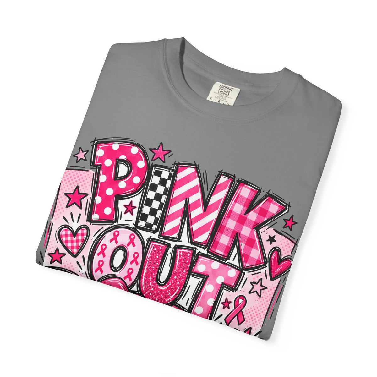 Pink Out Football Breast Cancer Awareness Graphic Tee