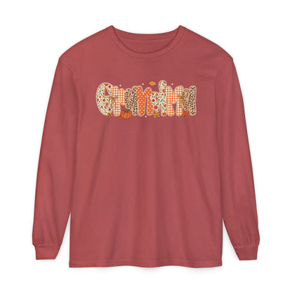 GRANDMA Autumn Pumpkin Graphic Long Sleeve Tee