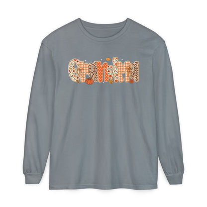 GRANDMA Autumn Pumpkin Graphic Long Sleeve Tee