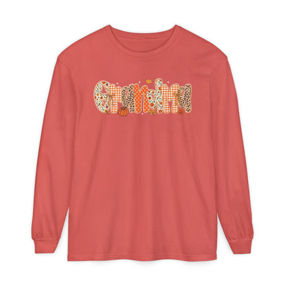 GRANDMA Autumn Pumpkin Graphic Long Sleeve Tee