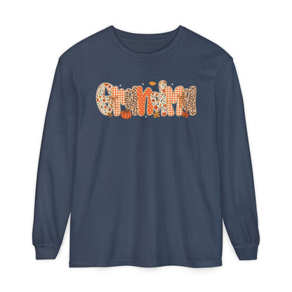 GRANDMA Autumn Pumpkin Graphic Long Sleeve Tee