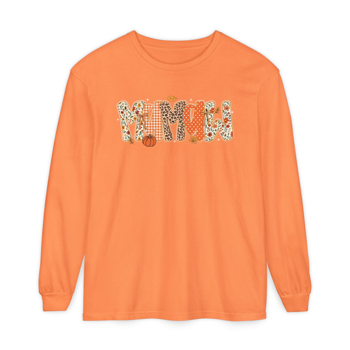 MAMAW Autumn Pumpkin Graphic Long Sleeve Tee