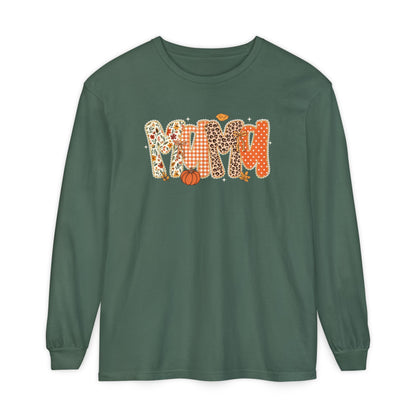 MAMA Autumn Pumpkin Graphic Long Sleeve Tee