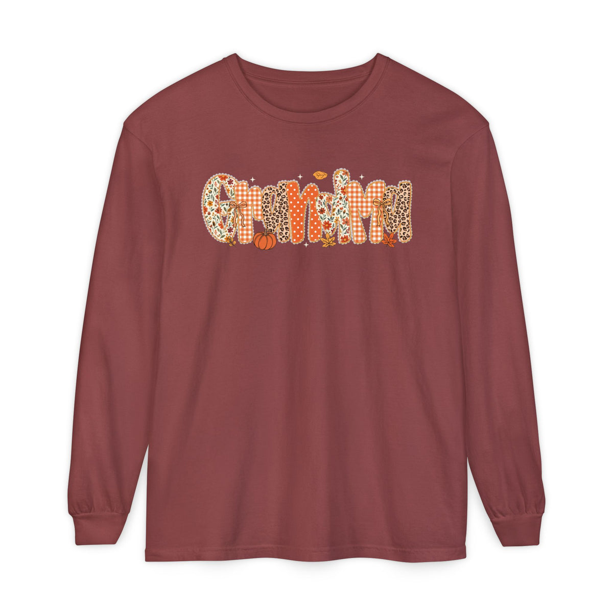 GRANDMA Autumn Pumpkin Graphic Long Sleeve Tee