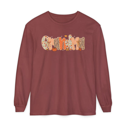 GRANDMA Autumn Pumpkin Graphic Long Sleeve Tee