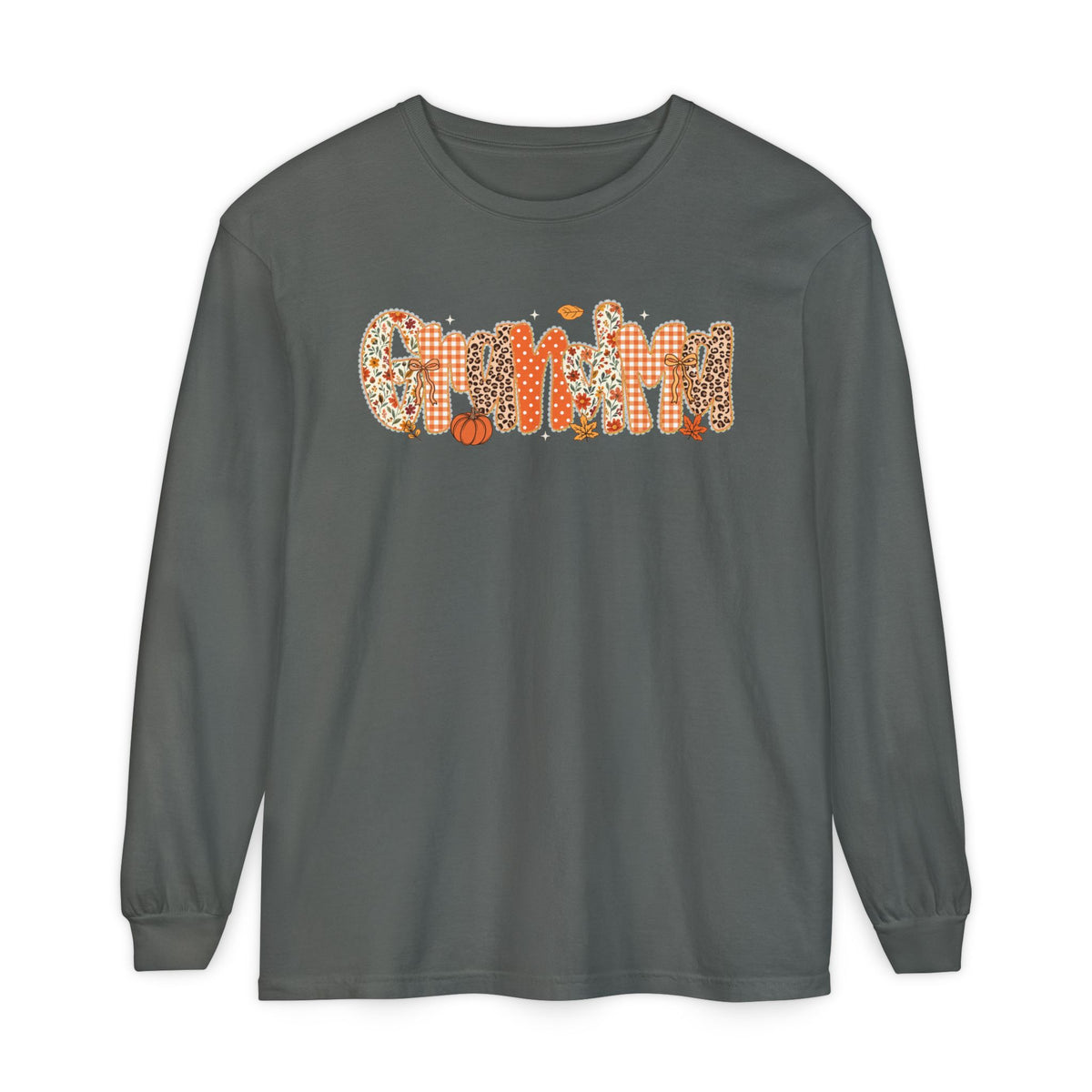 GRANDMA Autumn Pumpkin Graphic Long Sleeve Tee