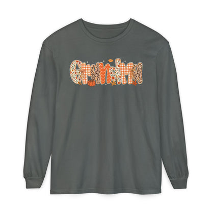 GRANDMA Autumn Pumpkin Graphic Long Sleeve Tee