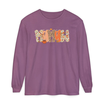 MAMAW Autumn Pumpkin Graphic Long Sleeve Tee