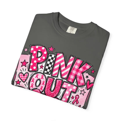 Pink Out Football Breast Cancer Awareness Graphic Tee