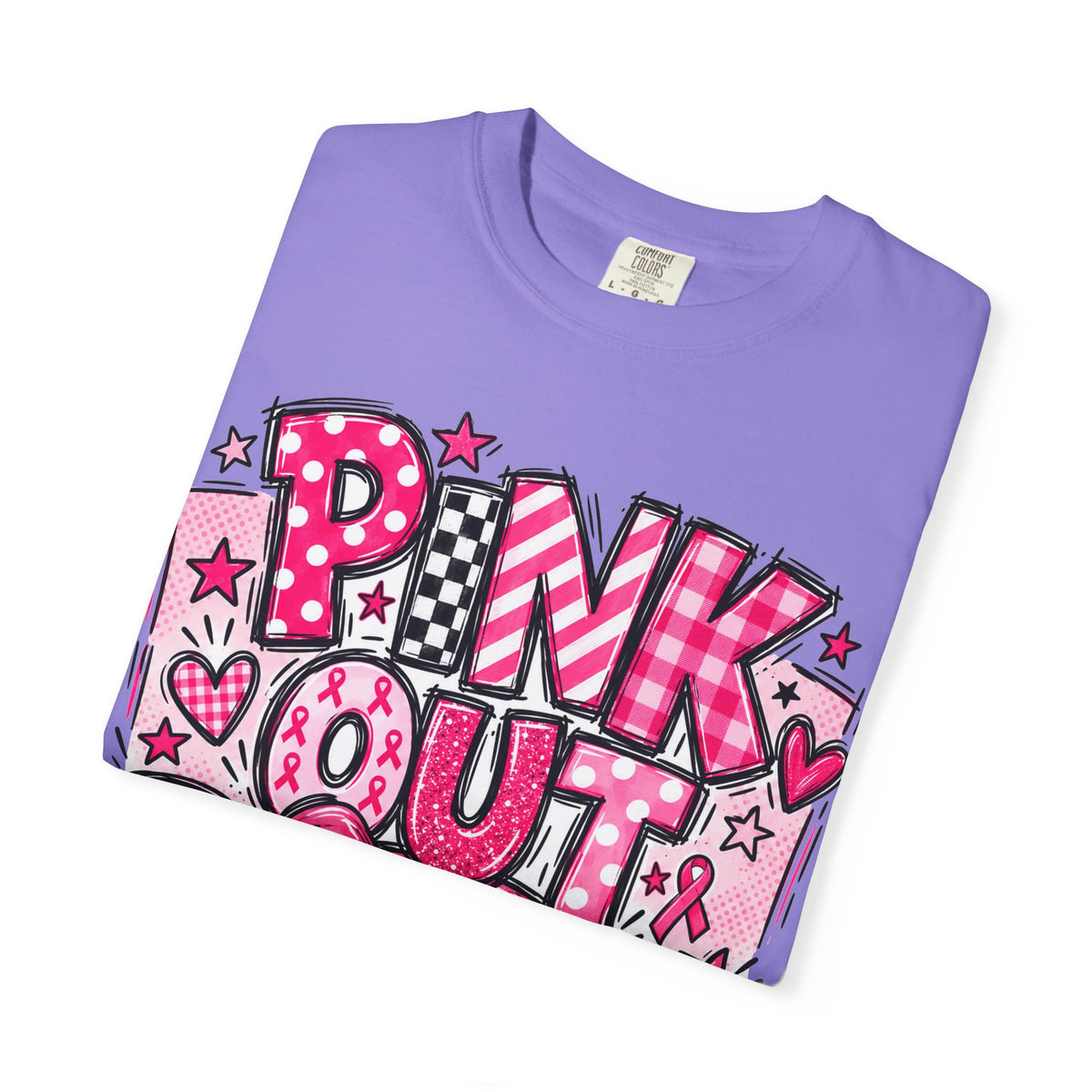 Pink Out Football Breast Cancer Awareness Graphic Tee