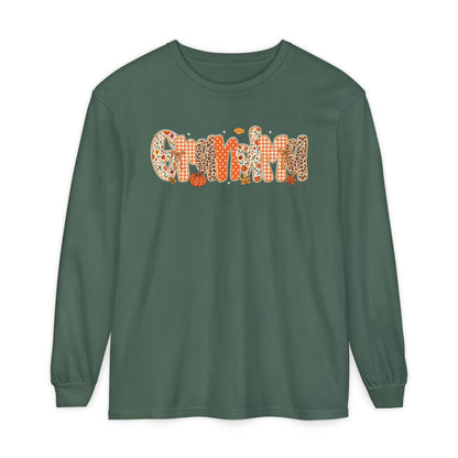 GRANDMA Autumn Pumpkin Graphic Long Sleeve Tee