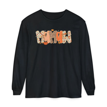 MAMAW Autumn Pumpkin Graphic Long Sleeve Tee