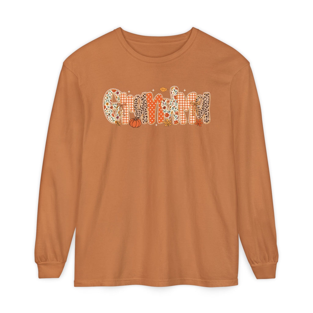 GRANDMA Autumn Pumpkin Graphic Long Sleeve Tee